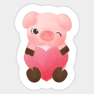 Love Pig Sticker